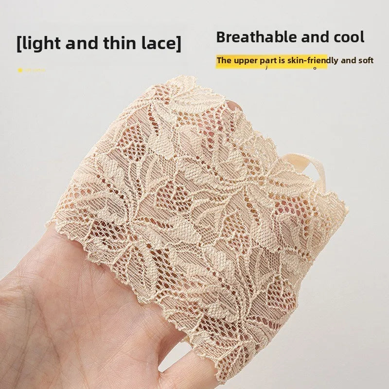Summer Thin Lace Invisible Socks Split Toe Forefoot Socks for Women High Heel Slippers Shoes Breathable Lace Socks for Halloween