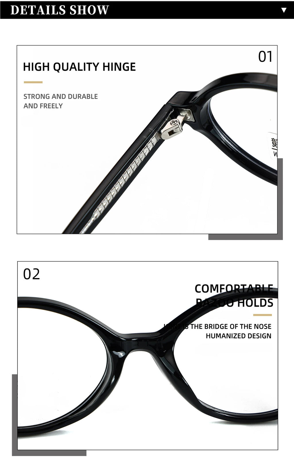 VICKY Fashion Delicate Oval Small Myopia Frames Women Reading Glasses Anti-Blue Light Customizable Prescription Glasses K9142