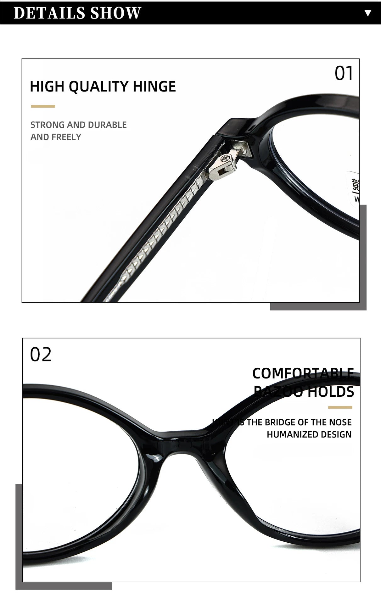VICKY Fashion Delicate Oval Small Myopia Frames Women Reading Glasses Anti-Blue Light Customizable Prescription Glasses K9142