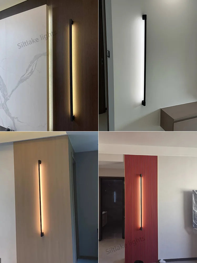 Nordic Modern Long Wall Lamps LED Wall Mount Lamp Indoor Living Room Bedroom Background Wall Light Home Decorative Lamp 90V 240V