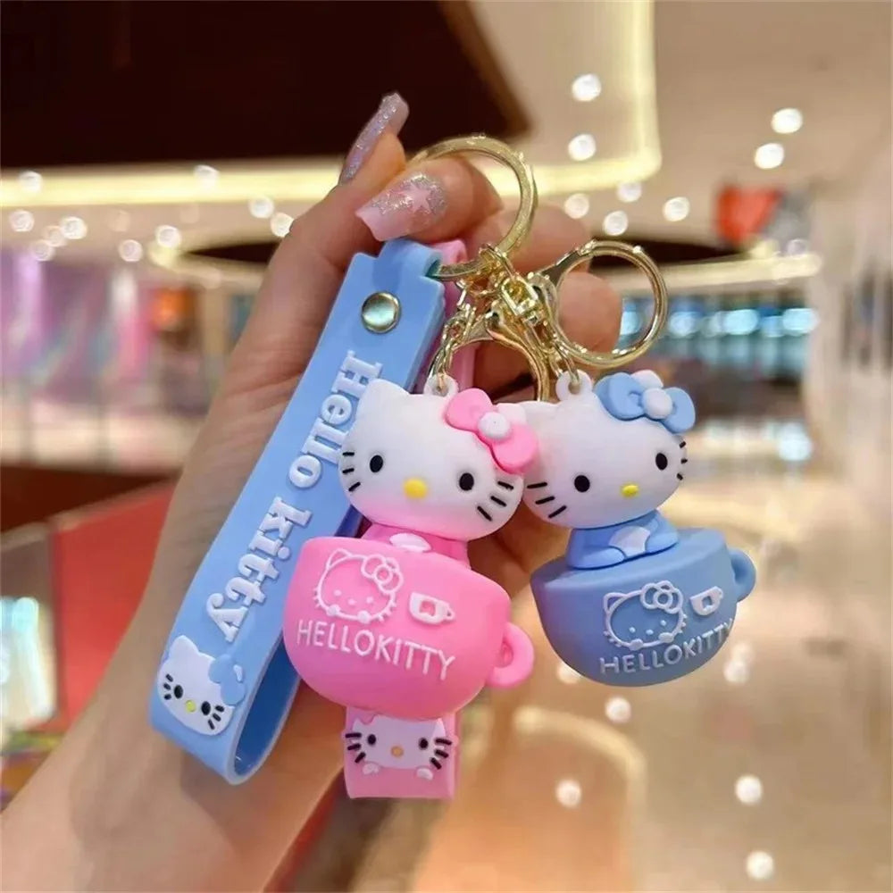 MINISO Cute Cartoon KT Keychain Girl Schoolbag Shoulder Bag Car Keyring Kid Children Kawaii Gift Festival gifts Festival gifts