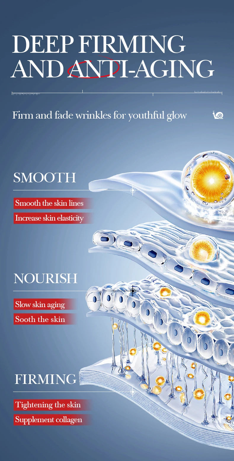 Snail Face Serum Anti-aging Wrinkle Removal Collagen Essence Facial Whitening Moisturizing Serum Firming Lifting Skin Care 50ML