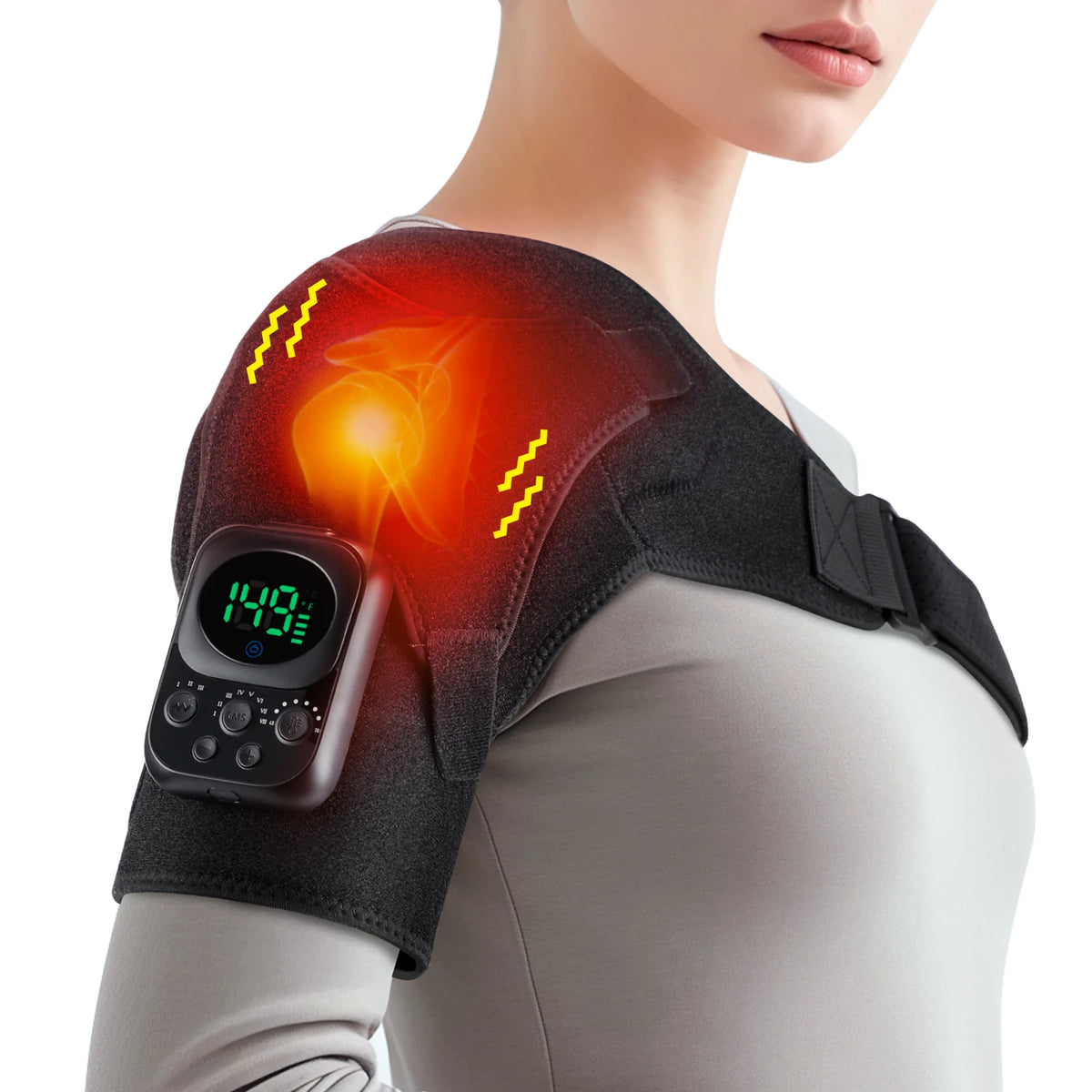 Electric Shoulder Massage Machine Heated Vibration Back Shoulder Belt