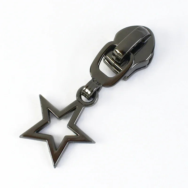 10/30Pcs Star Zipper Slider Pulls for Nylon Zippers By The Meter Bag Coat Zips Head Pullers Repair Kit DIY Sewing Accessories