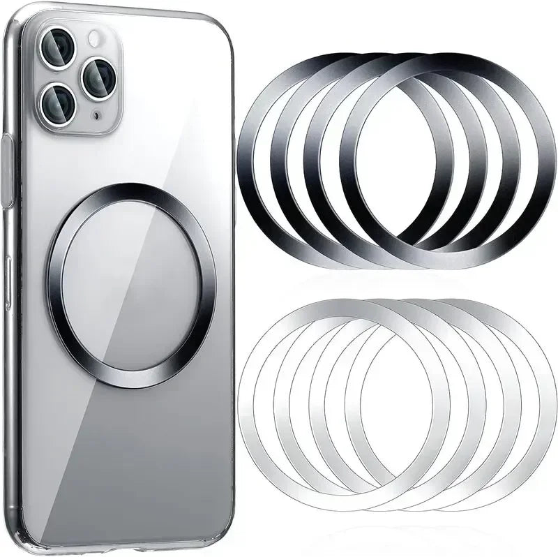 VIKEFON Magnetic Metal Plate Sticker Rings For Wireless Charger Magnet Car Mobile Phone Holder Iron Sheet For iPhone 16 15 14 13