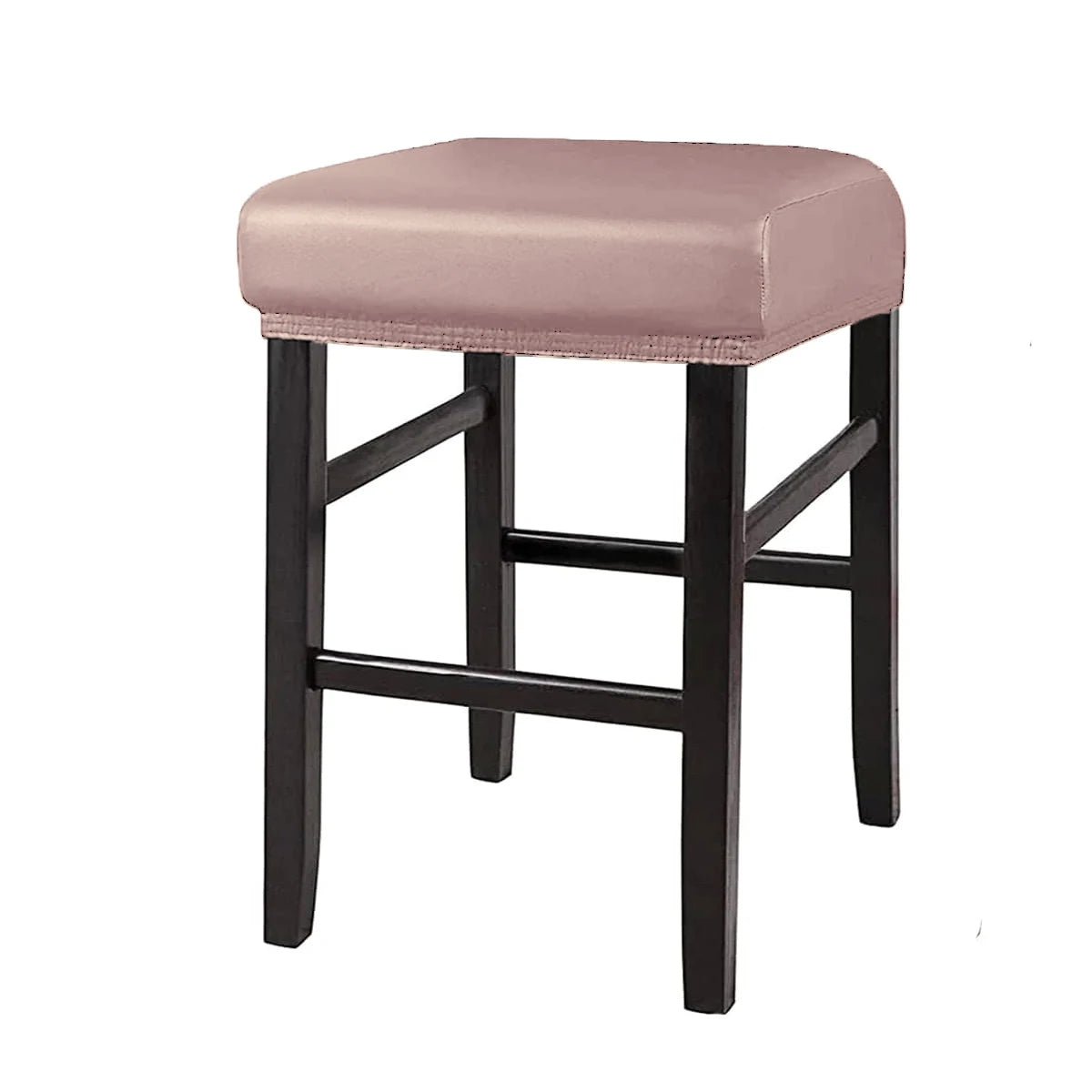 PU Leather Bar Stool Covers Rectangular 100% Waterproof Oilproof Stool Covers Thicker Leather Saddle Stools Slipcover