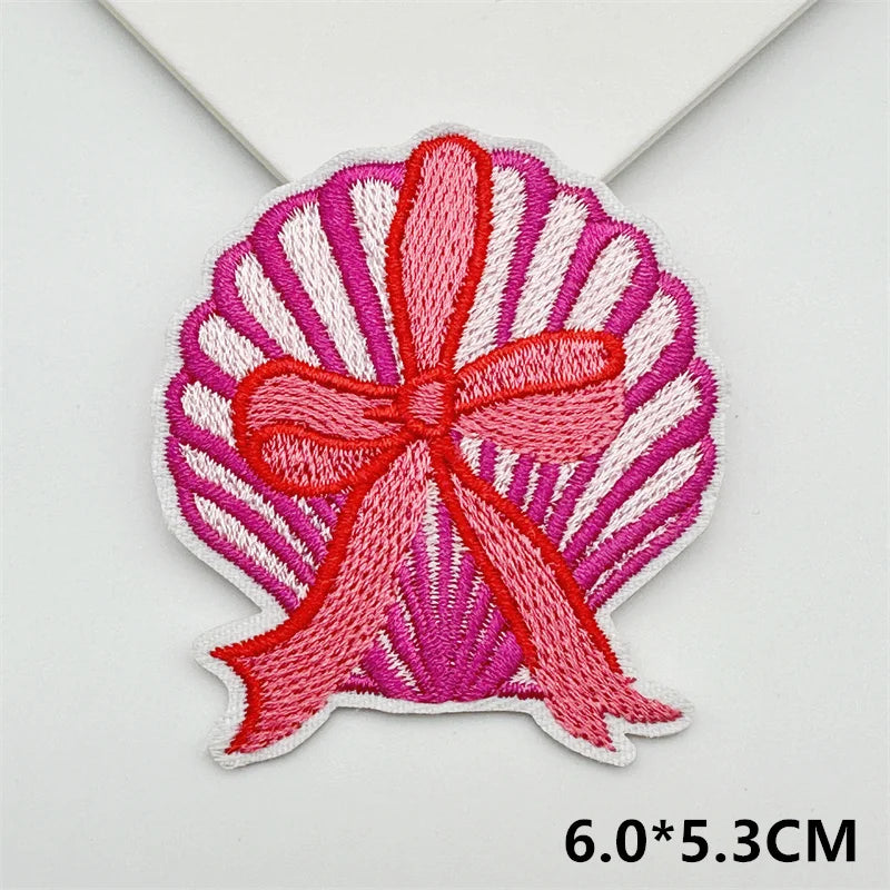 Cartoon Embroidery Sticker Decorative Ironing Sticker Sewing DIY Pink Bowknot Clothing Shoes Hat Bag Patch