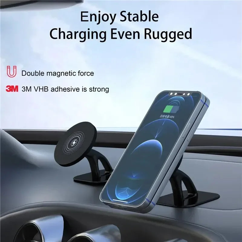 Magnetic Car Wireless Charger Magnet Fast Charging Station Car Phone Holder Mount for iPhone 17 16 15 14 13 Pro Max Min Macsafe
