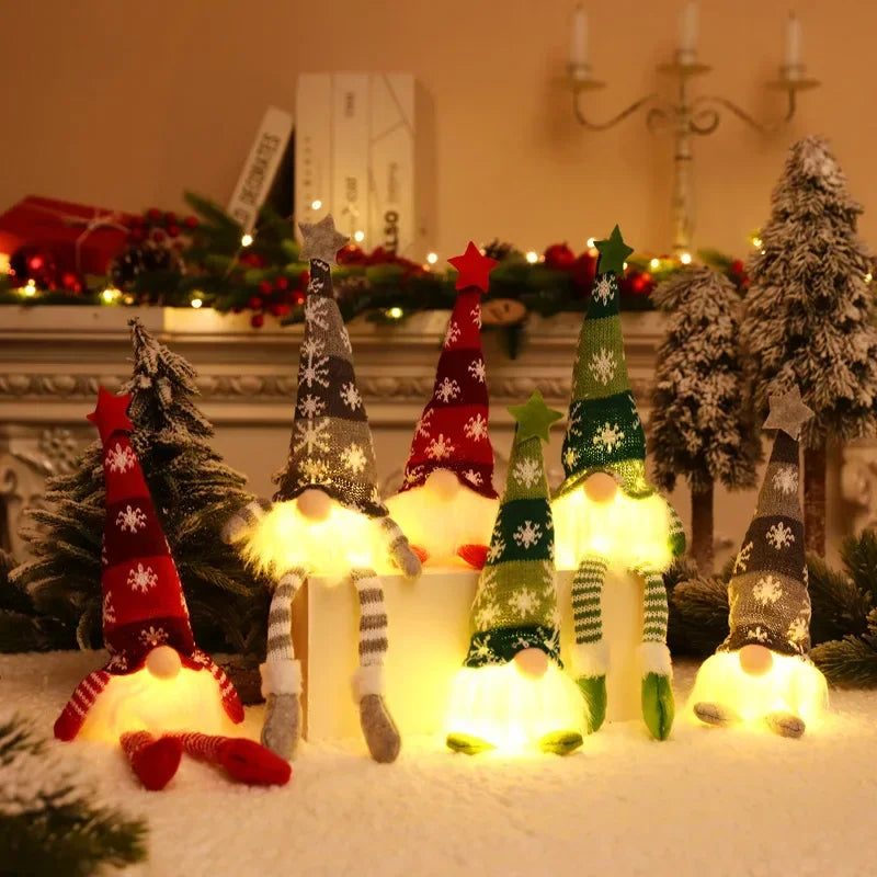 Glowing Plush Faceless Doll Christmas Ornaments Luminous Home Christmas Decor Navidad Natal New Year 2026