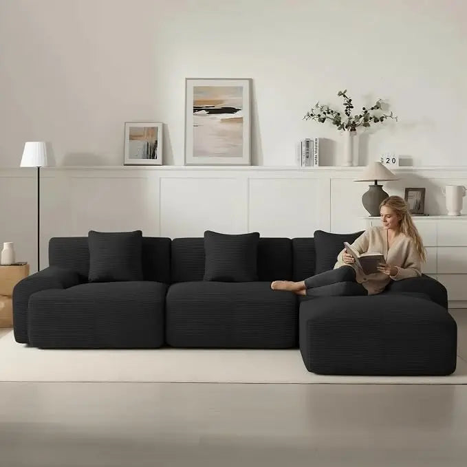 107in Corduroy Modular Sectional Sofa