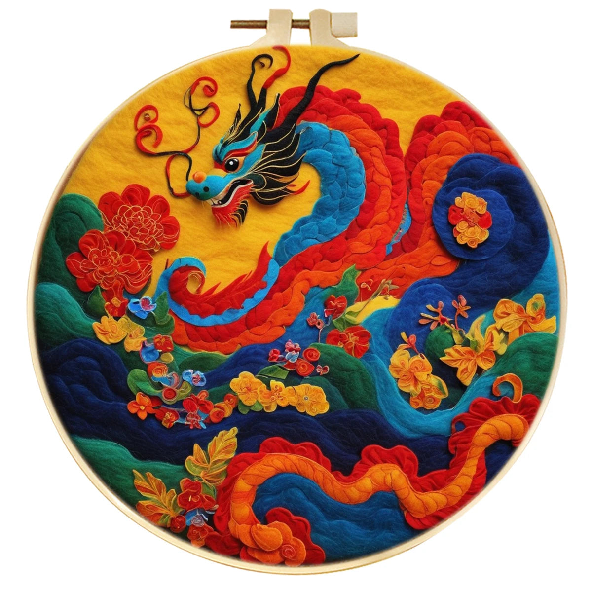 CHENISTORY the Spring Festival Wool Felting Painting Painting With Frame Kit For Beginner Handmade Felt Needles, Foam Pad,Cloth