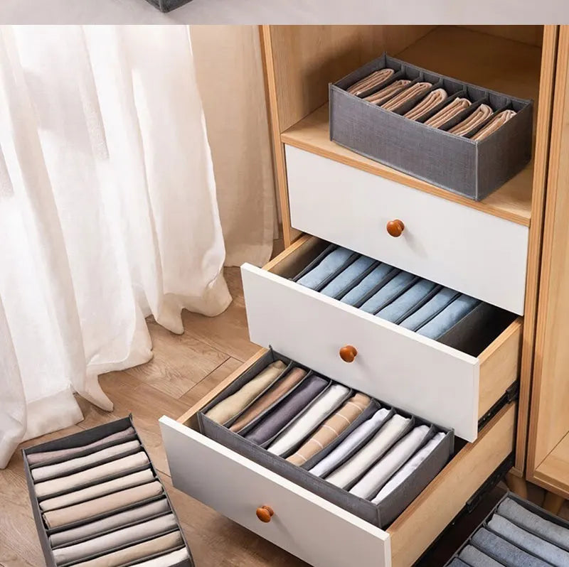 Closets Clothes Organizer Foldable Clothing Jeans Storage Box Closet Drawer Organiser for Pants Jeans T Shirt Underwear Leggings
