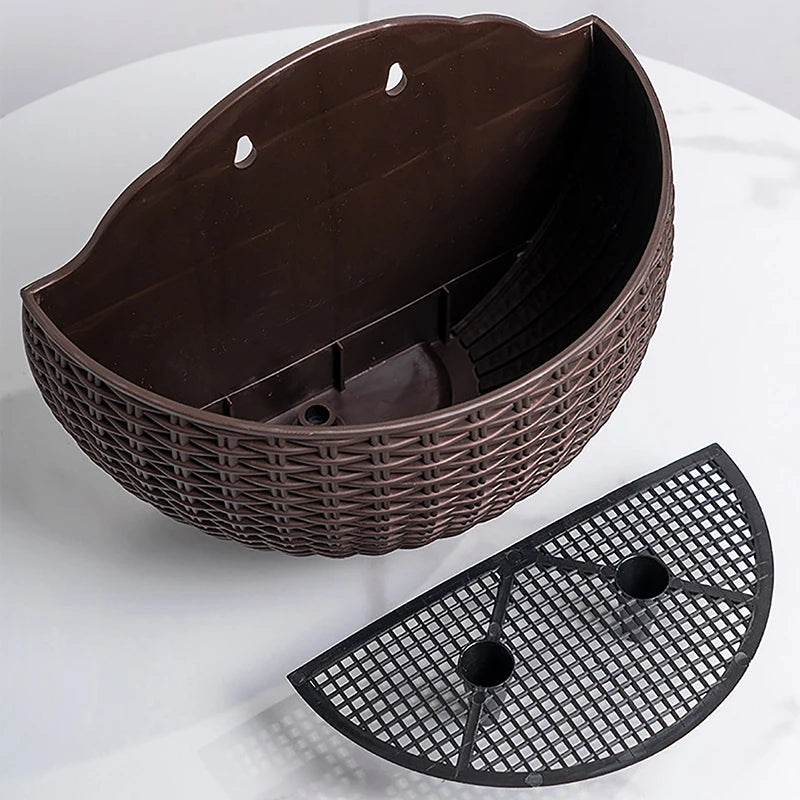 Flower Pot Exquisite Wall-mounted Plastic Wall Hanging Basket Flowerpot For Outdoor Garden Balcony Planter Bucket Home Decor New
