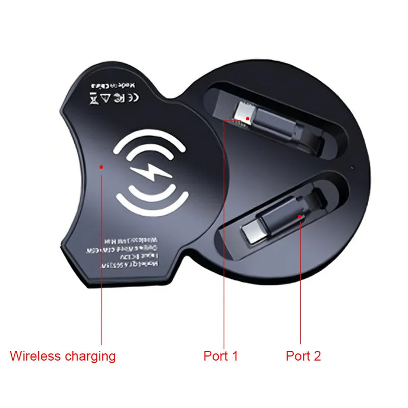 For Audi Q7 2020-2025/ Audi Q8 2017-2025 Car Wireless Charger with Expansion Cable Dual Port Type-C Fast Charging Adapter