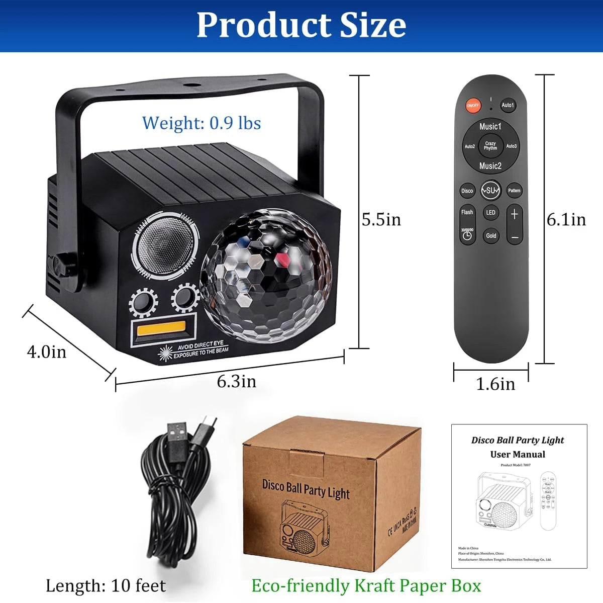 Sound-Activated DJ Disco Ball Stage Light