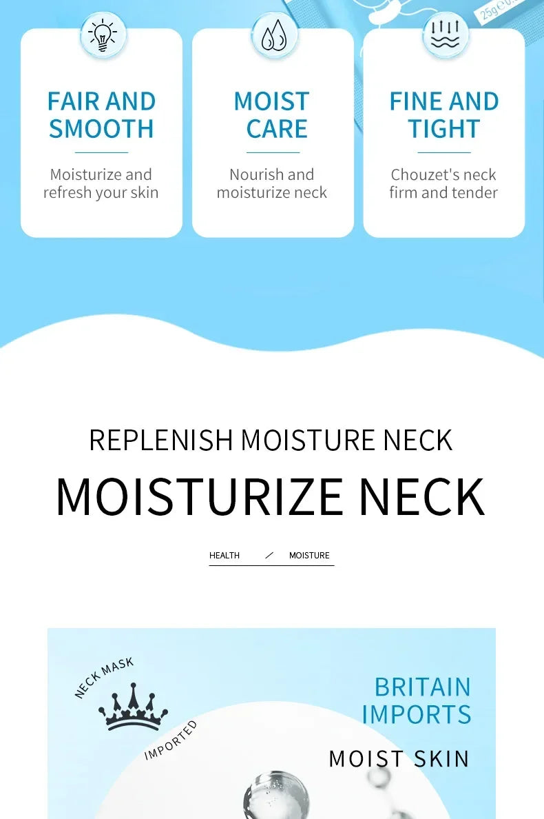 SADOER Hyaluronic Acid Neck Mask Collagen Firming Neck Masks Nourishing Brightening Beauty Moisturizing Necks Skin Care