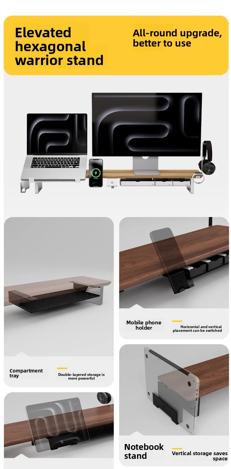 Modern Solid Wood Monitor Stand Riser Modular Computer Desk Organizer Ergonomic Computer Tables Z3 Pro Home Office System
