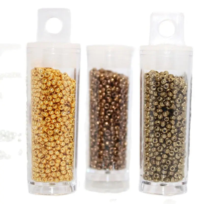 TAO Beads 2.0MM 10Grams/Tube  Metallic Color Round Glass Beads For DIY Handmade Needle Work  Sewing