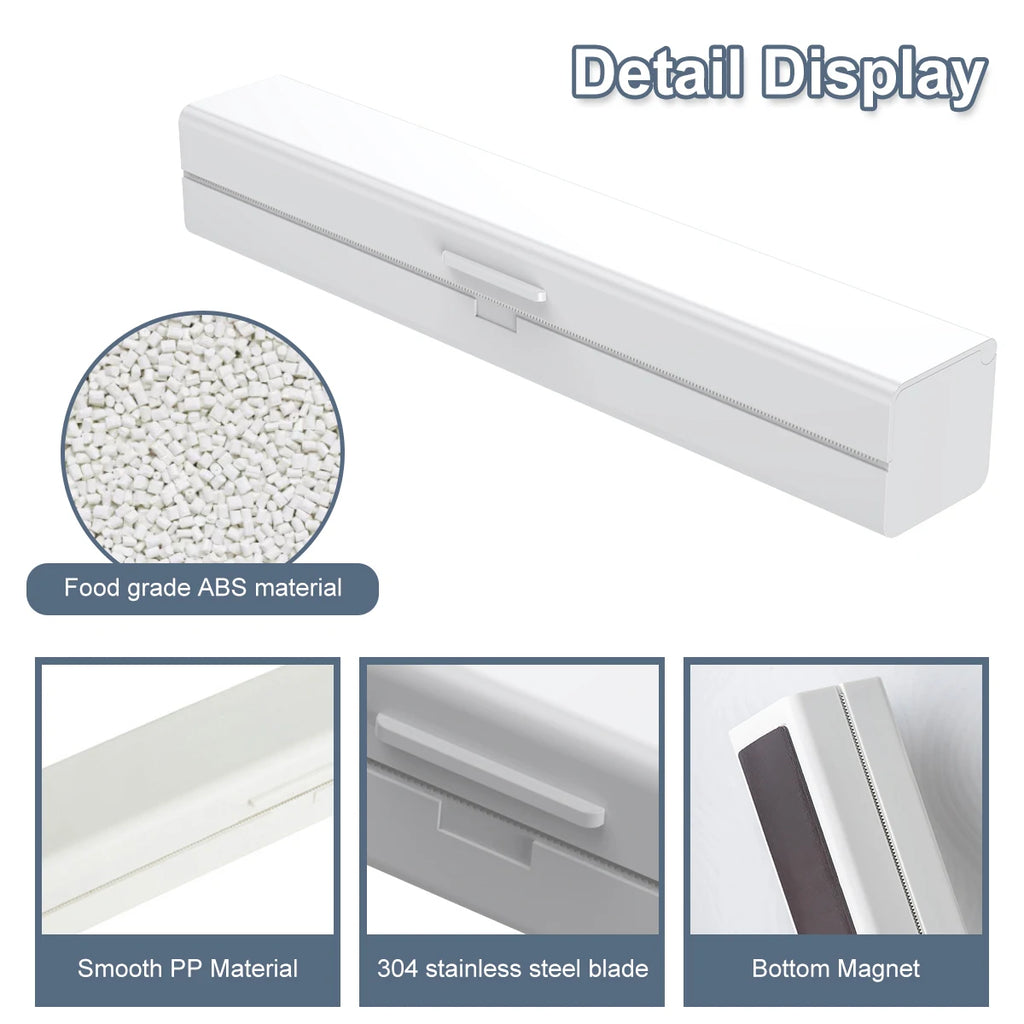 Cling Film Cutter Food Plastic Cling Wrap Dispensers Reusable Food Grade Kitchen Home Storage Accessories Foil Wrap Dispenser