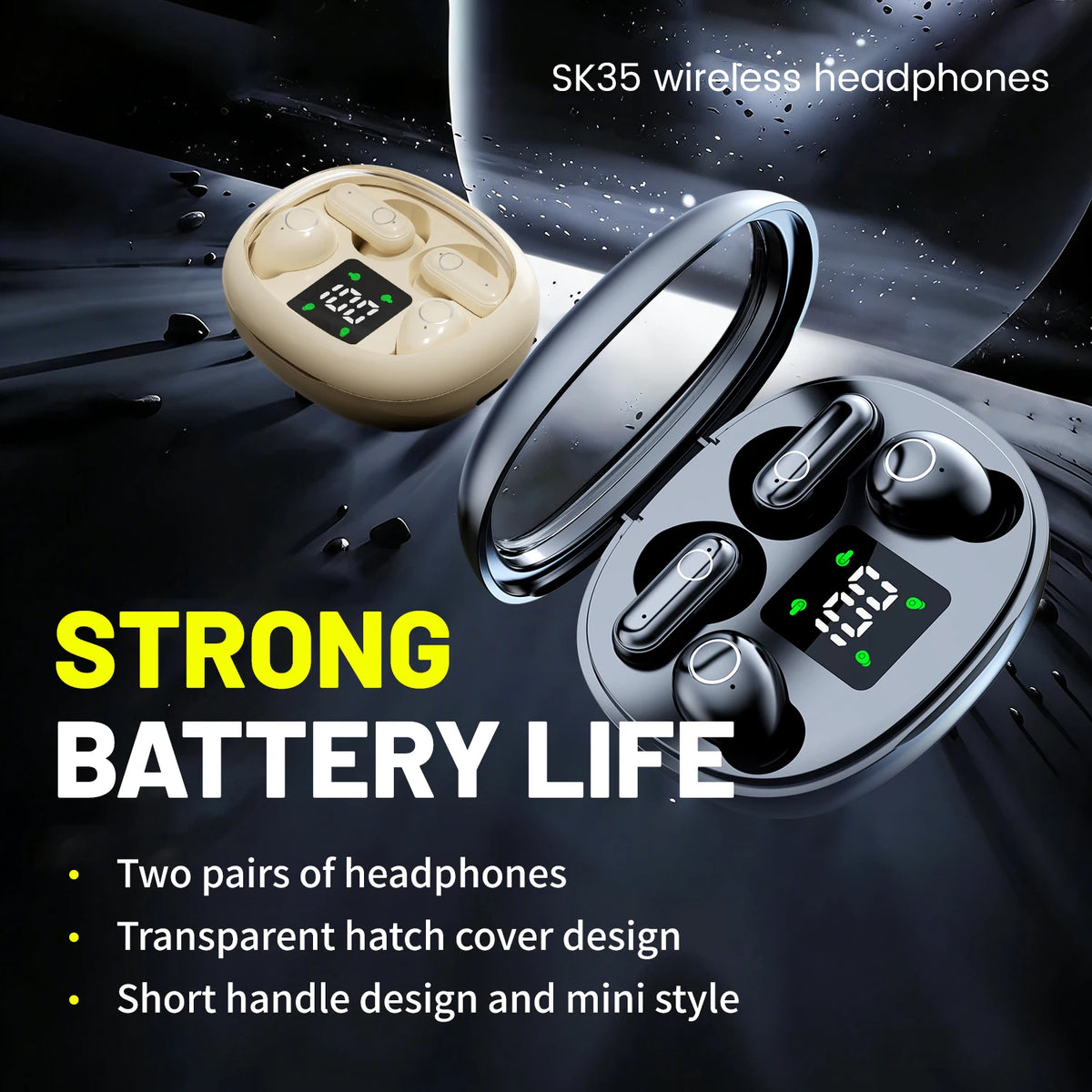 INSONIXN 2in1 Wireless Bluetooth Earbuds
