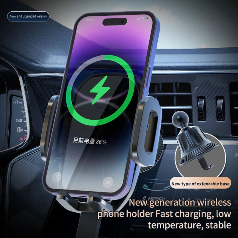 2025 15w Car wireless charger Gravity Air Vent Car Phone Mount Car Phone Holder Gravity Air Vent Car Phone Mount