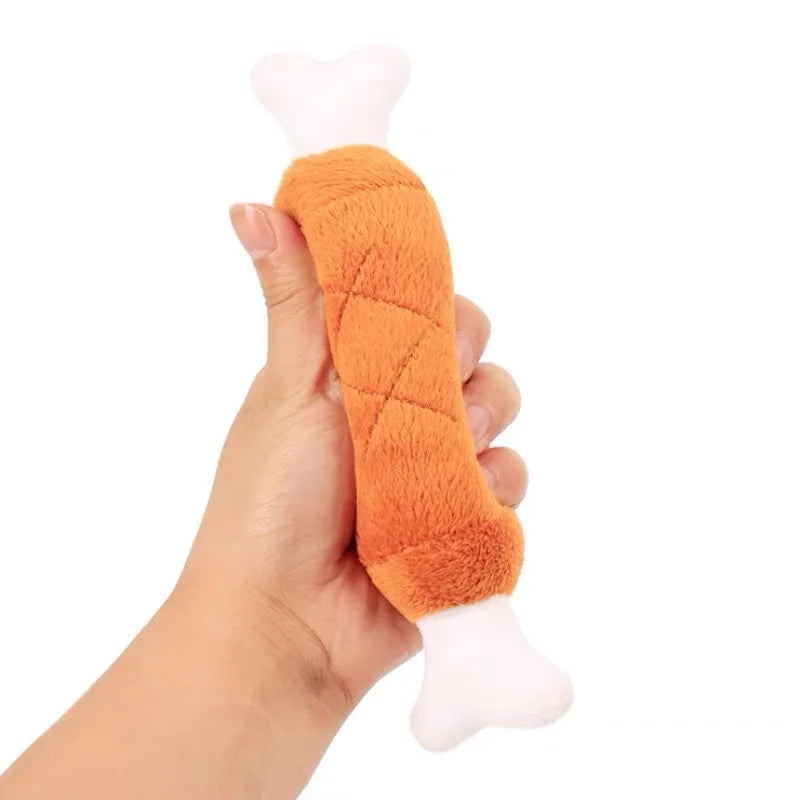 Dog Squeaky Toy Chicken Legs Bone Shape Pet Dog Plush Toy for Small Medium Large Dogs and Cats juguetes para perros