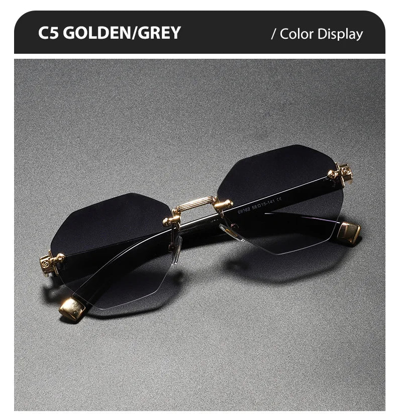 2025New Man Woman Rimless sunnies Gradient UV400 Fashion Trend Fashion Show Sun Glasses