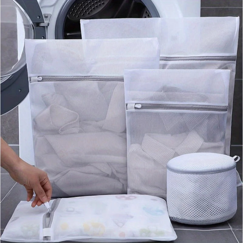 10/5Pcs Mesh Laundry Bags, Mesh Wash Bags, Durable Mesh Structure with Strong Zipper, Suitable for Underwear, Delicate Clothes