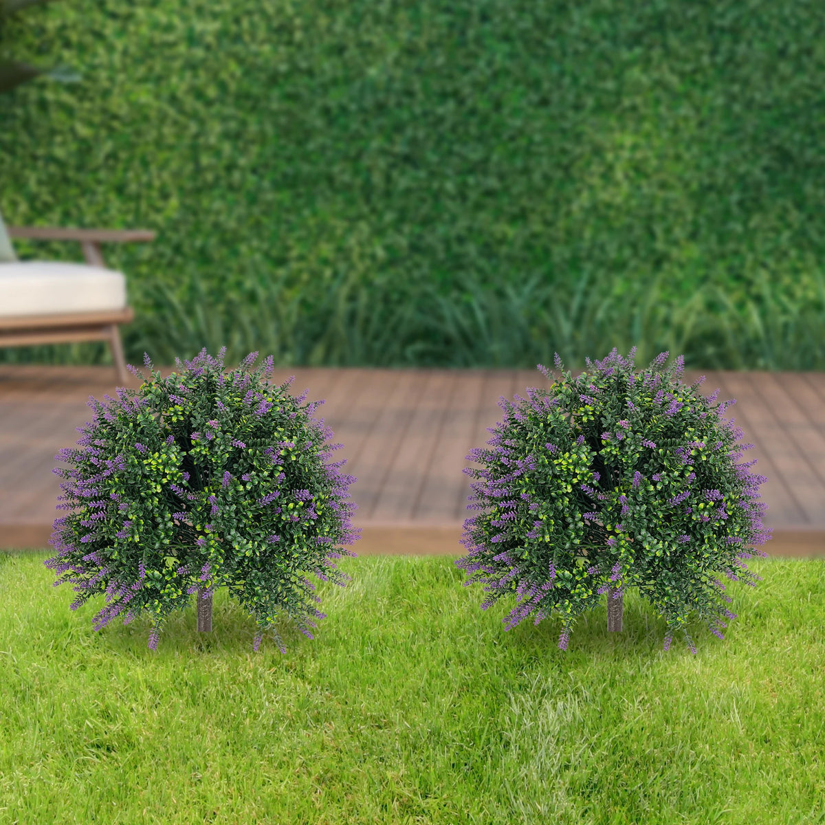 Artificial Lavender Plants With Stakes, 2 Pack