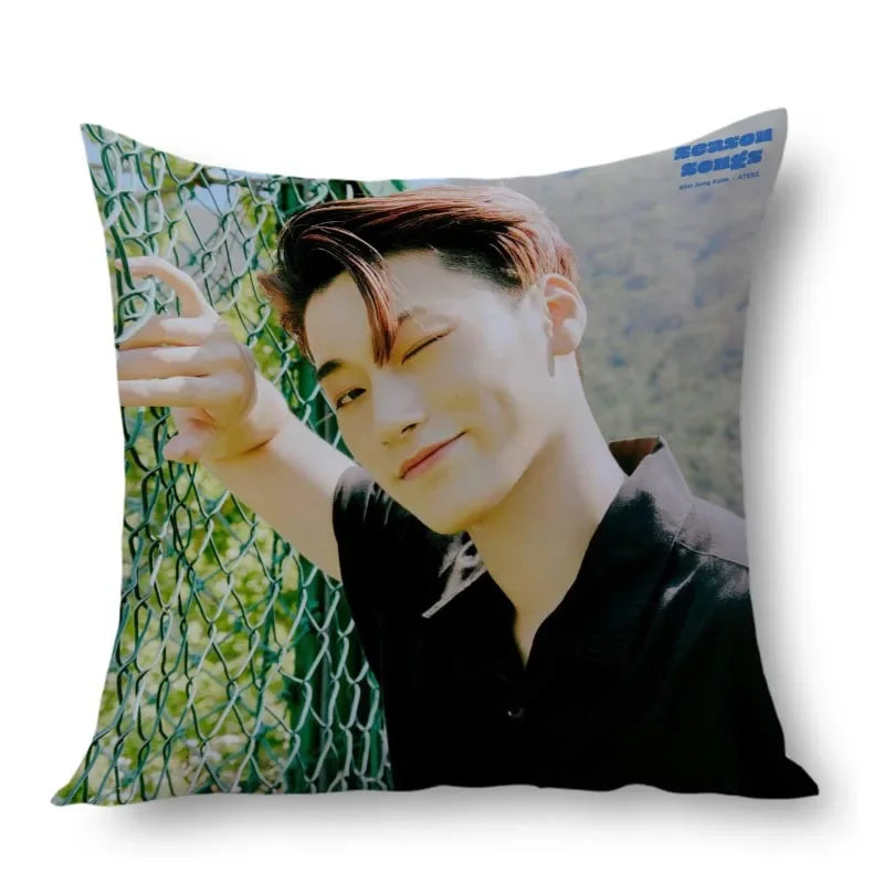 San Ateez Pillow Cover Bedroom Home Office Decorative Pillowcase Square Zipper Pillow Cases Satin Fabric Eco-Friendly WJY