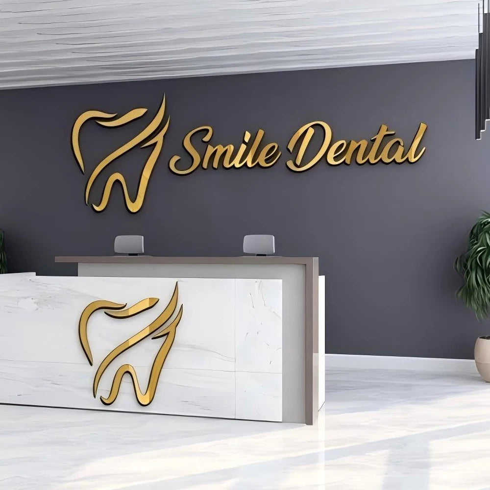 Customized 3D Business Logo Sign Laser Cut Acrylic Wall Mounted Name Sign Beauty Salon/Office/Shop/Home/Dental/SPA Decor