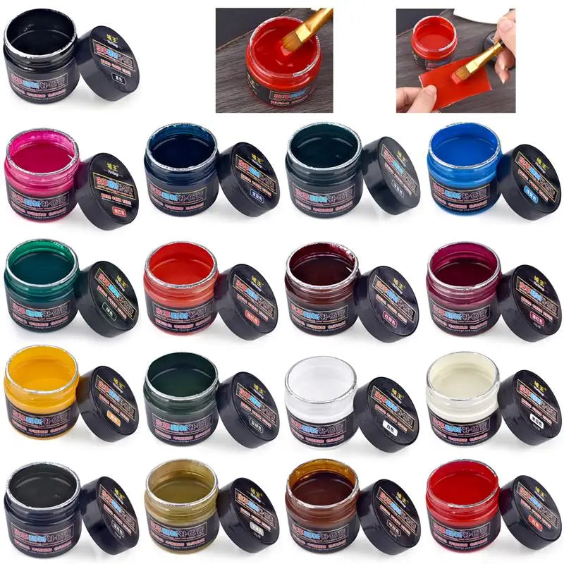 50ml Leather Paint Shoe Cream Coloring Leather Dye Repair Restoration Colors Change Paints For Bag Sofa Car Seat Scratch Brown