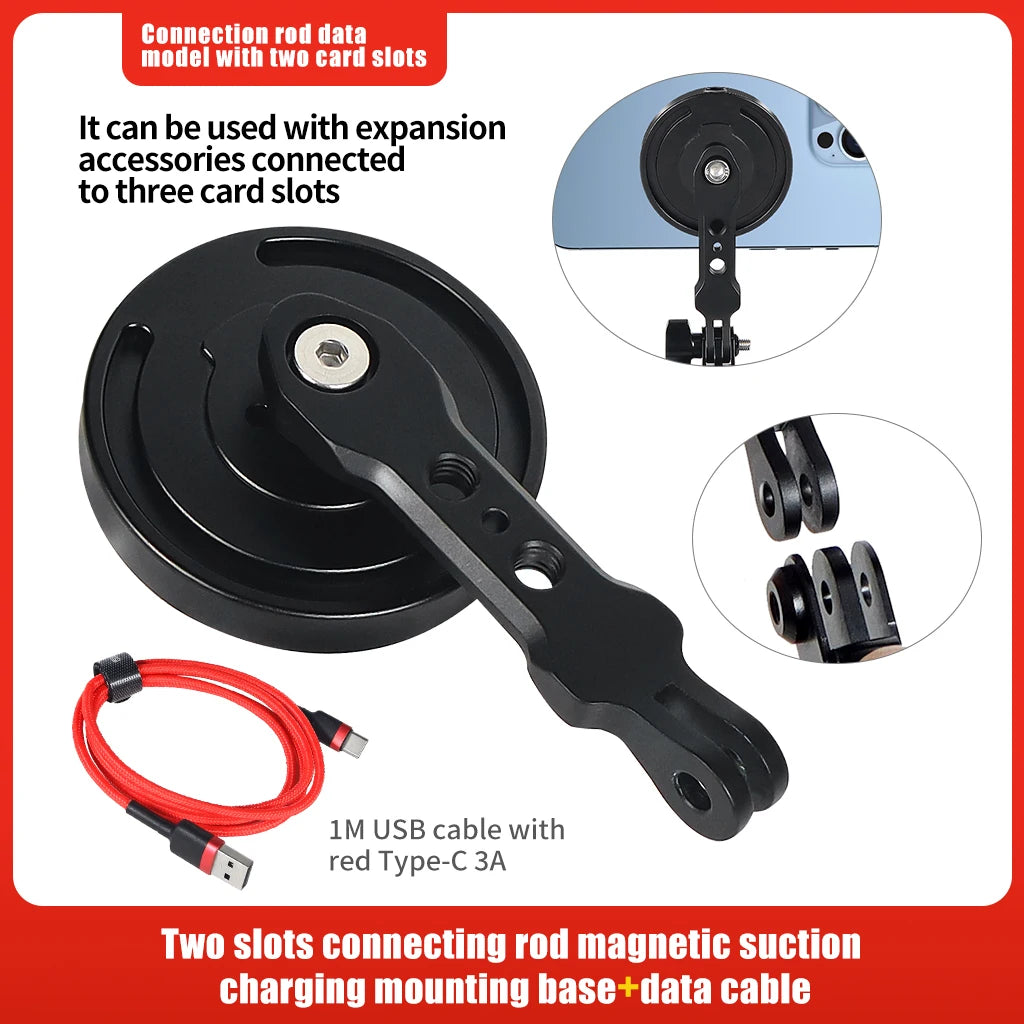 Mobile Phone Stand Holder Magnetic Wireless Charger 10W Tripod Adapter 1/4 Mount Cold Shoe for MagSafe Magnet Charging Station