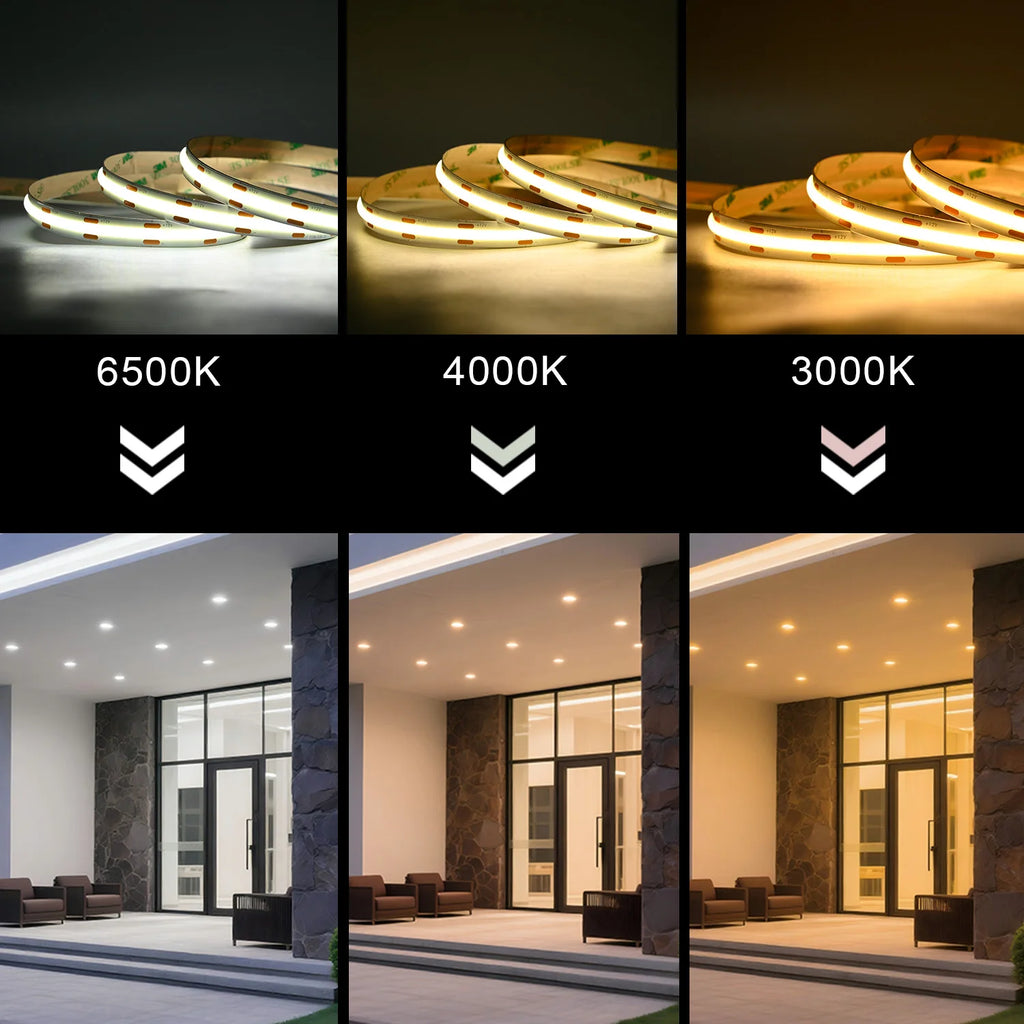 Linear Dimmable COB LED Strip Light High Density Flexible LED