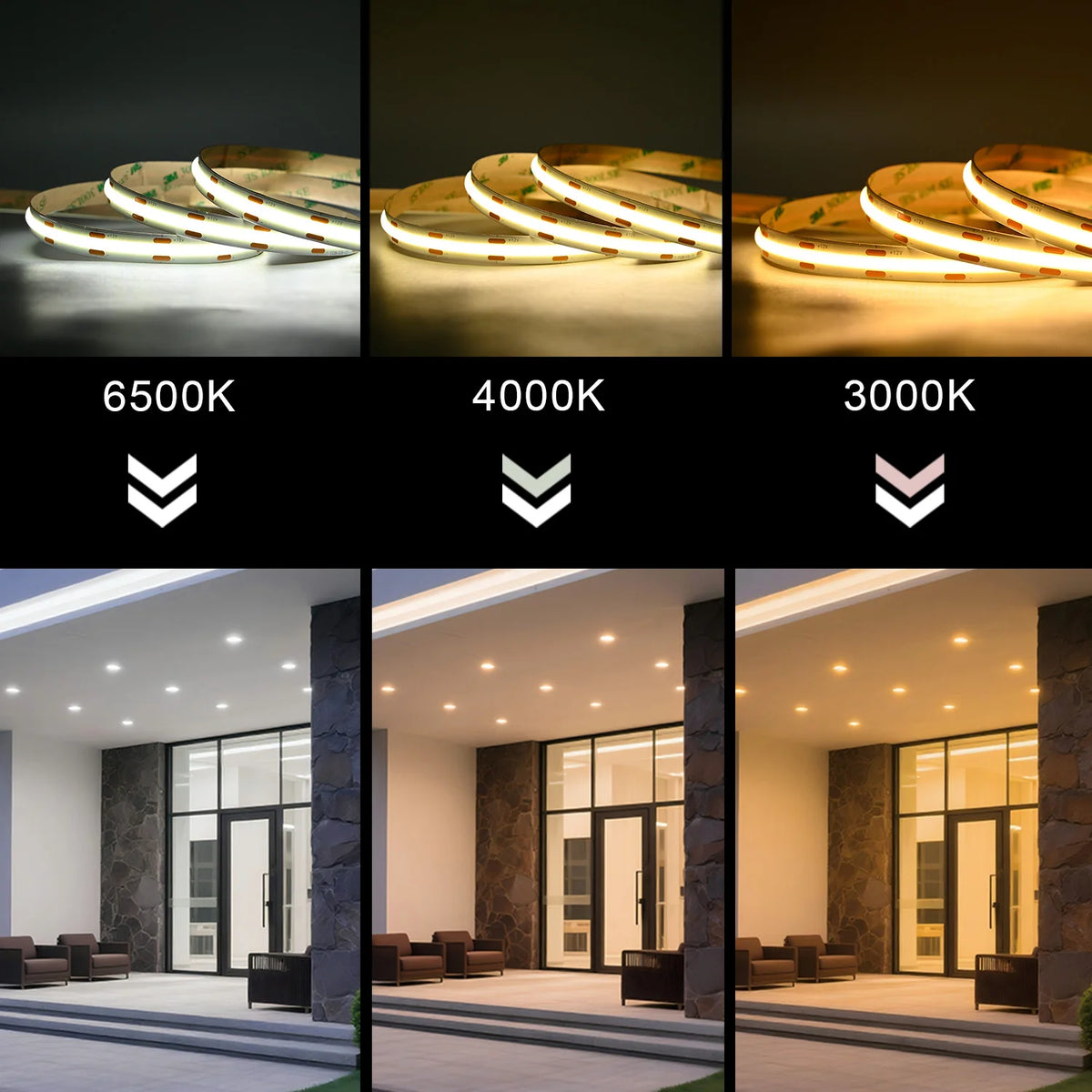 Linear Dimmable COB LED Strip Light High Density Flexible LED