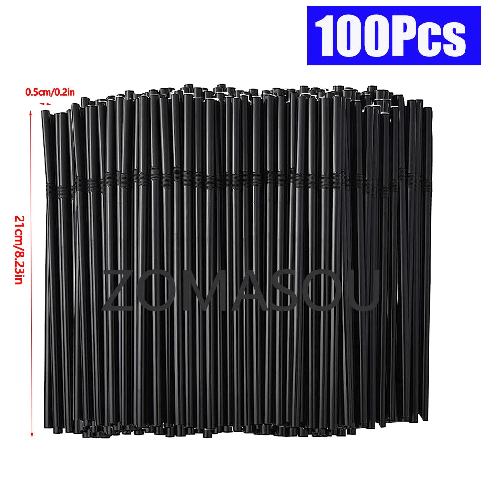 50,3000Pcs Black Drinking Straws Cocktail rietjes, Milk Tea Bar Party Wedding Kitchen Home Accessories Beverage Straw Wholesale