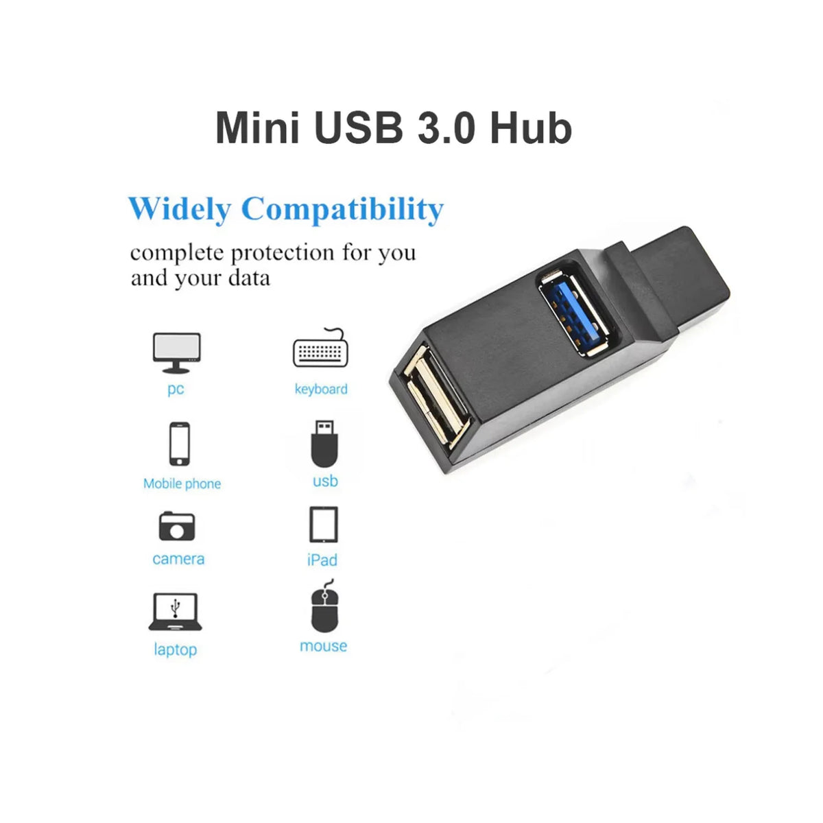 USB 3.0 HUB Adapter Extender Mini Splitter Box 1 to 3 Ports High