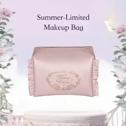 Flower Know Limited Surrounding 7th Anniversary Makeup Folding Hand Mirror Portable Makeup Storage Satchel  Bag