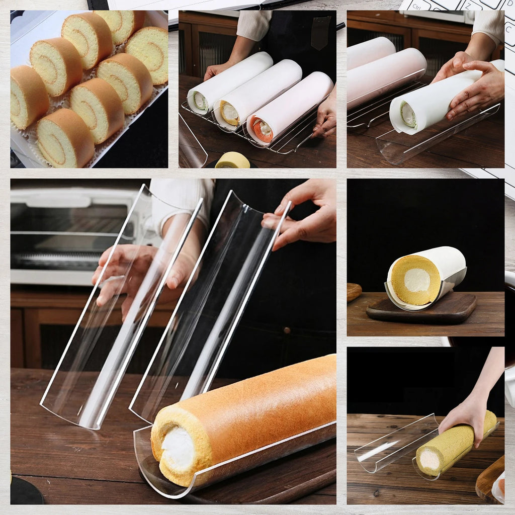 New Thickening 30CM Cake Roll Shaping Insert Mold U-shaped Transparent Retainer Semicircle Pastry Baking Kitchen Tool