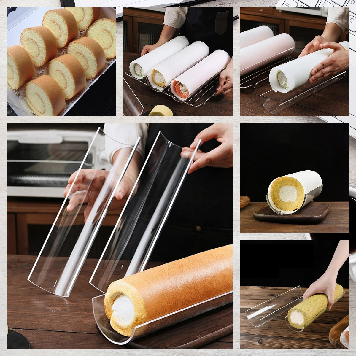 New Thickening 30CM Cake Roll Shaping Insert Mold U-shaped Transparent Retainer Semicircle Pastry Baking Kitchen Tool