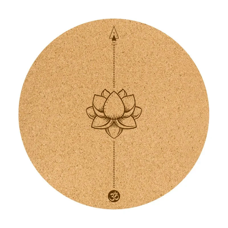68cm Cork Natural Rubber Mat 5mmThickened Meditation Cushion Sitting Cushion Round Flat Yoga Mat Sweat-absorbent Breathable