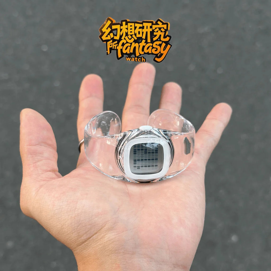 Y2K Fully Transparent Watch — Minimalist See-Through Design, Paired with an Acrylic Strap (Fits Wrist Circumference ≤ 18 cm)