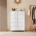 JHK Bedside Table For Bedroom With 10 Fabric Drawers