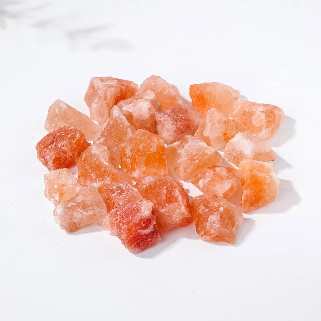 50g/bag Natural Crystal Himalayan Orange Salt Raw Stone Diffuser Minerals Specimen Raw Mineral Decorative Irregular Stone