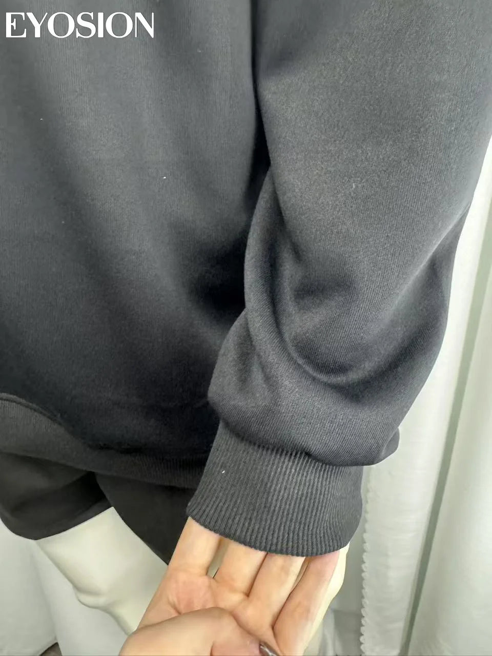 Long Sleeve Men's Pullover Hoodie Autumn Winter New Letter Printing Sweater Casual Harajuku Round Neck Plush Sweatshirt Top