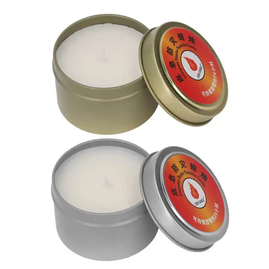 Outdoor Survival Candle 24 Hours Windproof Bright Waterproof Smokeless Camping Candle for Home Wilderness