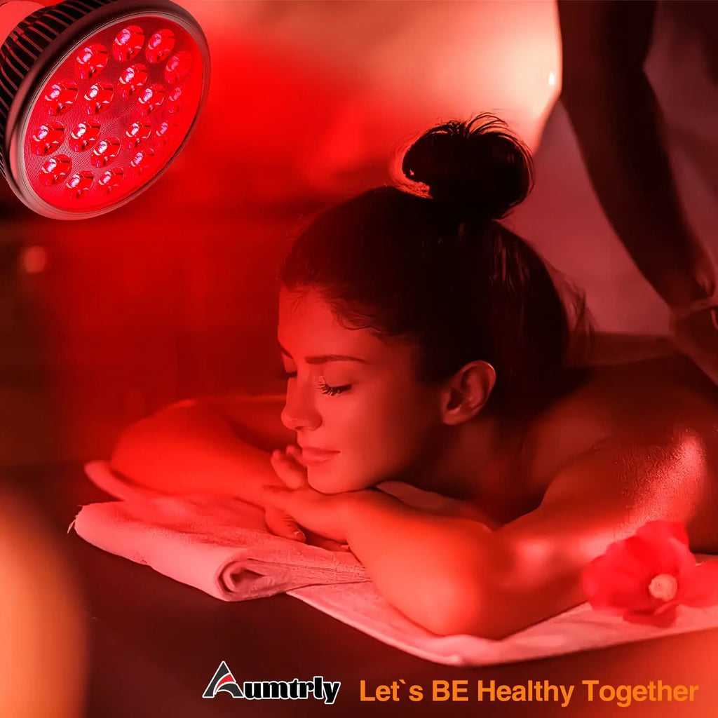 E27 LED Red 54W Light Therapy Lamp 660nm&850nm Infrared Bulb for Skin Care Pain Relief 360° Adjustable