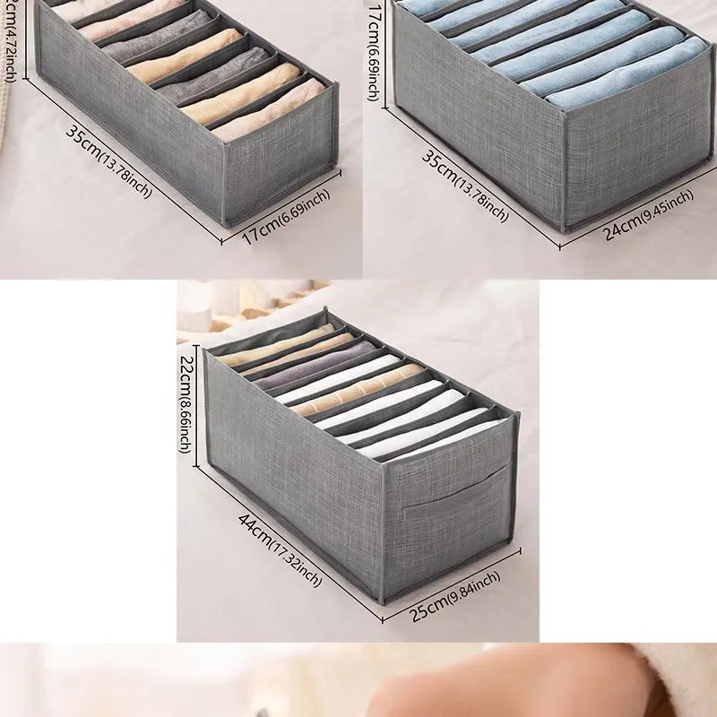 Closets Clothes Organizer Foldable Clothing Jeans Storage Box Closet Drawer Organiser for Pants Jeans T Shirt Underwear Leggings