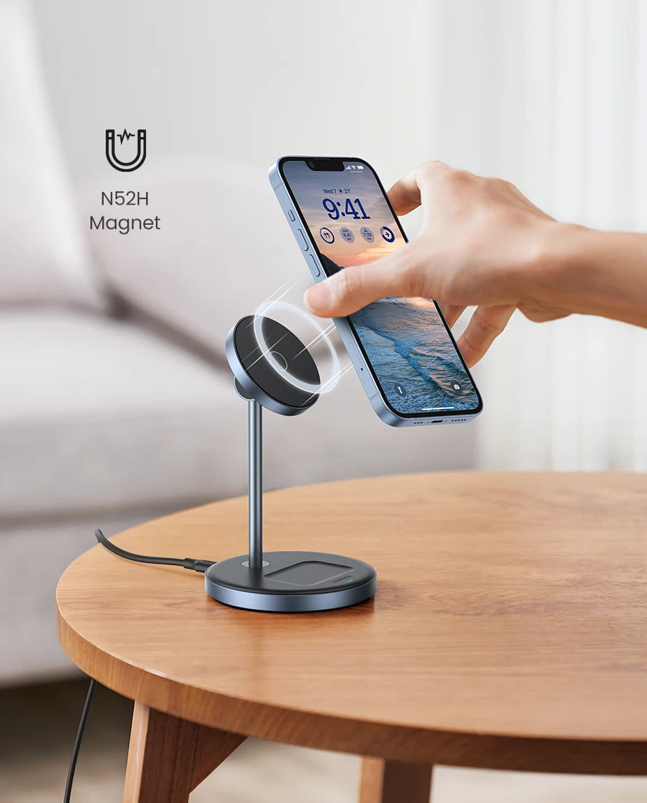 UGREEN Qi Magnetic Wireless Charger Stand Charging Holder For iPhone 16 15 Pro Max/AirPods Fast Charger MagSafe Charging