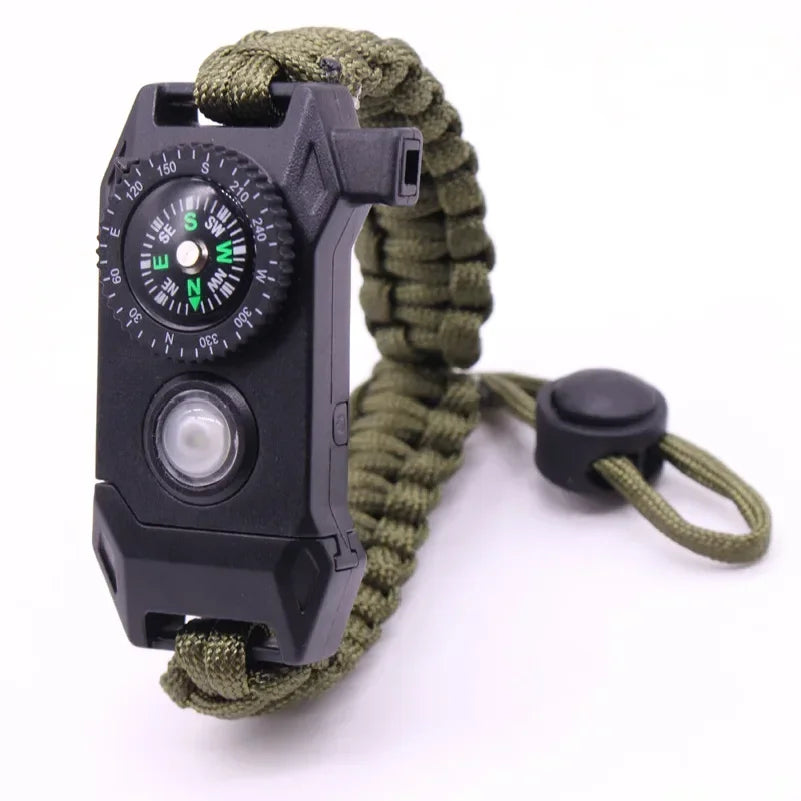 Fashion Men Outdoor LED Light Survival Umbrella Rope SOS